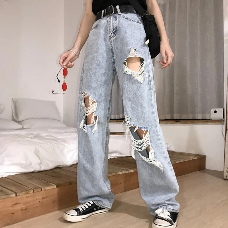 High Waist Ripped Jeans