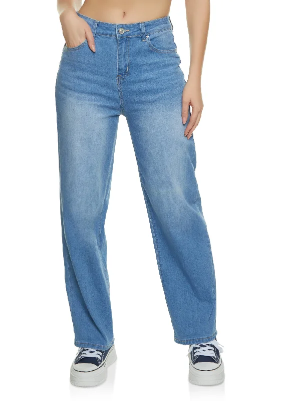 WAX High Waist Straight Wide Leg Jeans