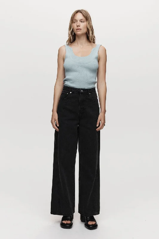 Marle Wide Leg Jean - Washed Black