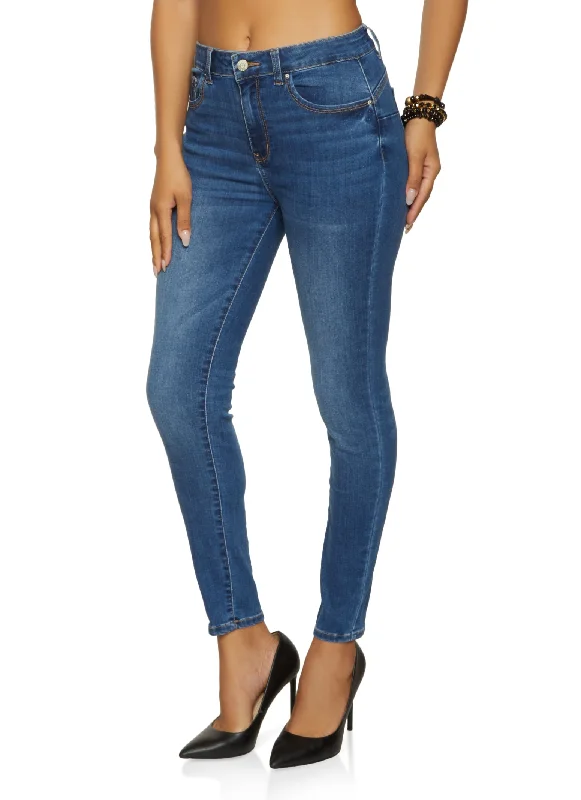 WAX Five Pocket Solid Skinny Jeans