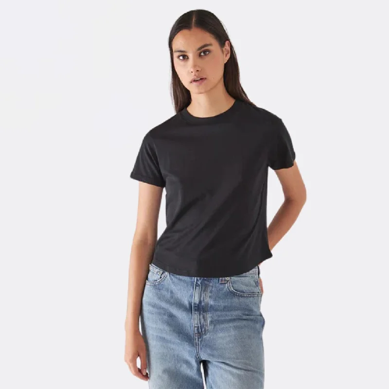 Pima Hi Neck Baby Tee (Black)