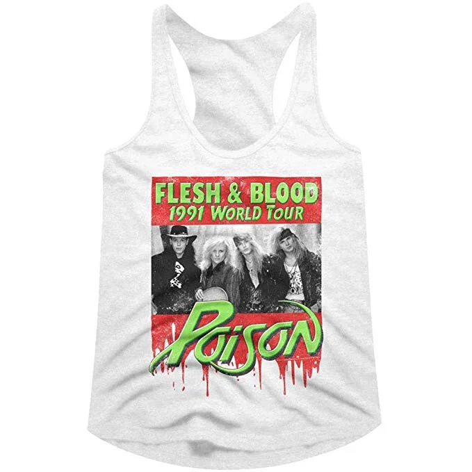 Poison Flesh & Blood White Racerback Tank Top