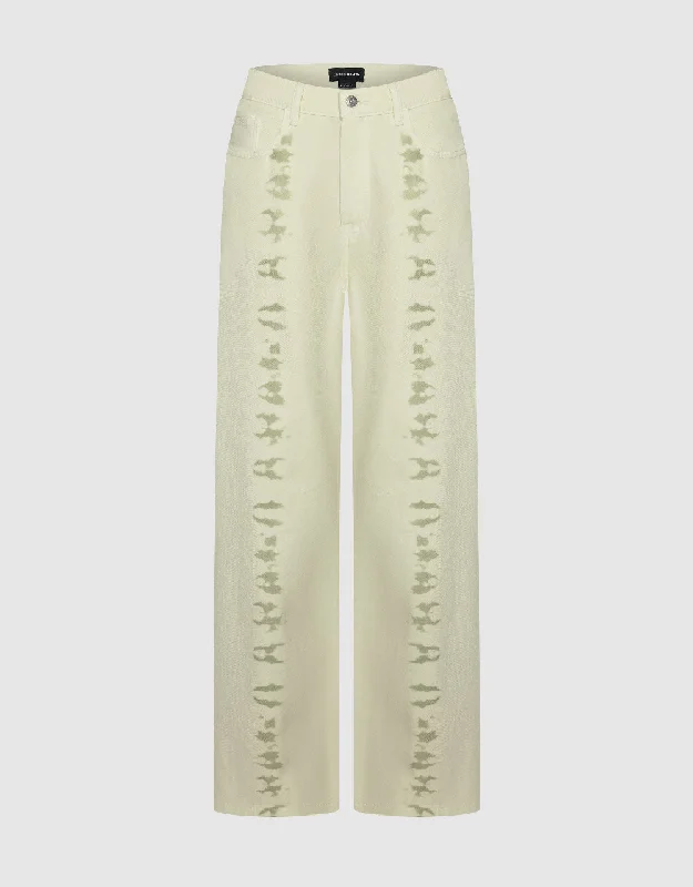 Printed Straight Jeans