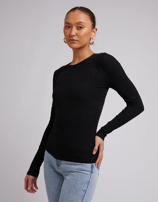 SILENT THEORY RIB LONG SLEEVE BLACK