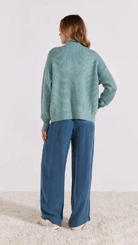 STAPLE THE LABEL LORENA RIB KNIT JUMPER SEAFOAM