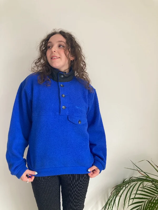 Vintage Blue Button Up Fleece (M)