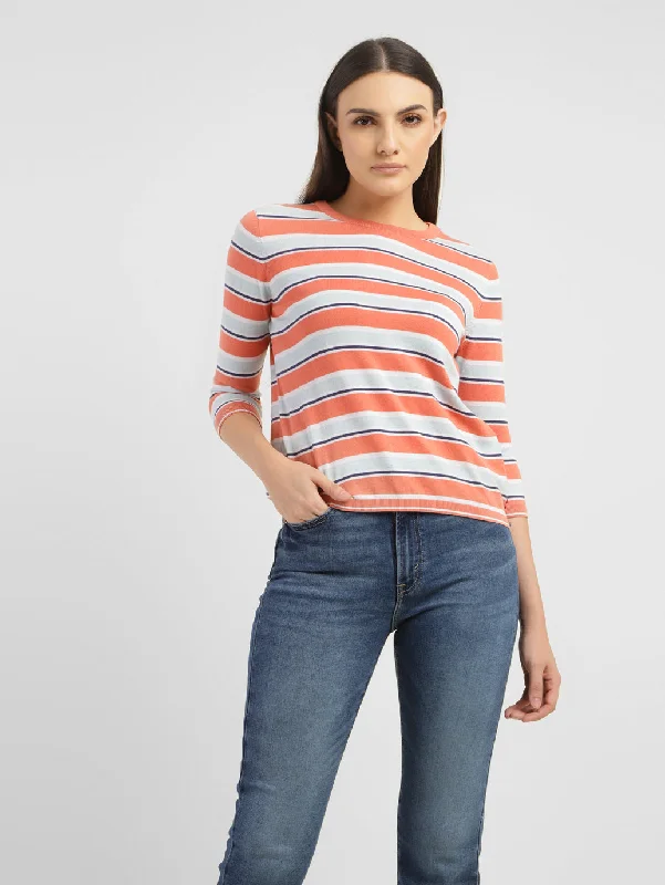 Women's Striped Crew Neck T-shirt