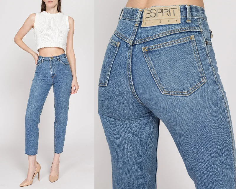 XS 90s Esprit High Waisted Cutoff Ankle Jeans 25""