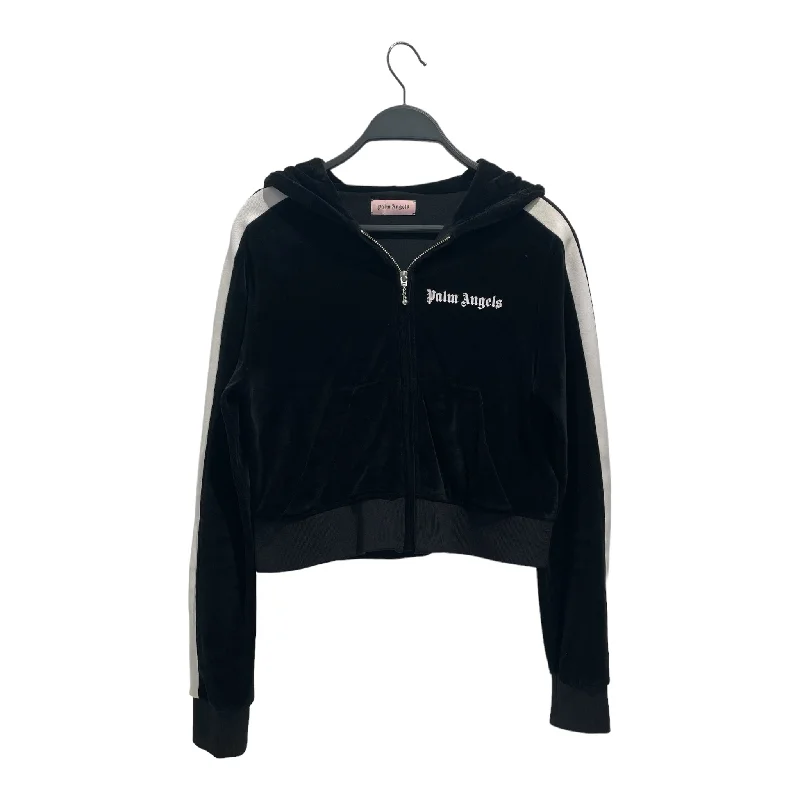 Palm Angels/Zip Up Hoodie/M/Cotton/BLK/CROPPED ZIP