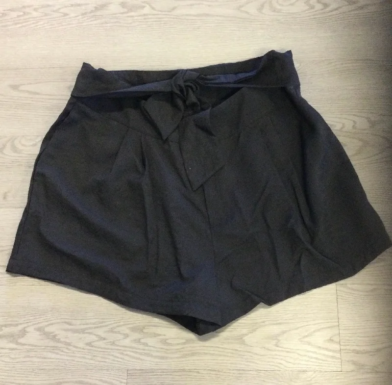 Black Paper Bag Shorts Plus Size