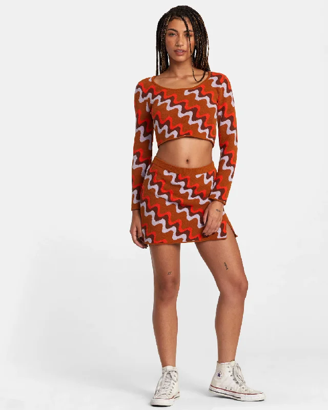 Desmond Knitted Mini Skirt - Caramel