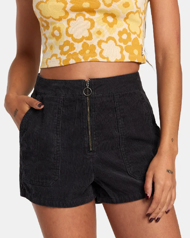 Goldie Corduroy Shorts - RVCA Black