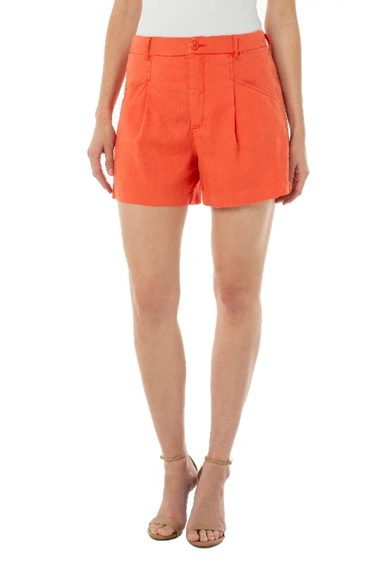 Liverpool High Rise Trouser Shorts (Hot Coral)