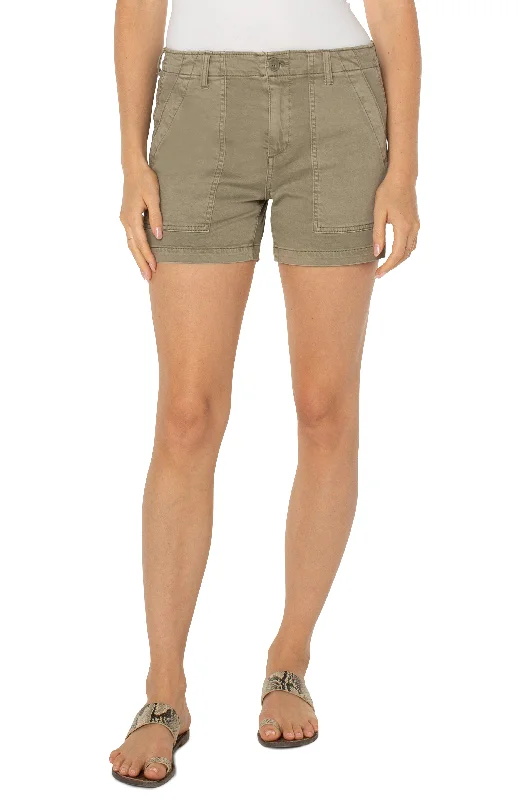 Liverpool Utility Short w/flap Pockets (pewter green)