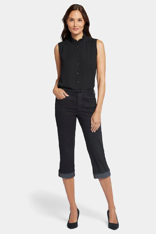 Marilyn Straight Crop Jeans - Black