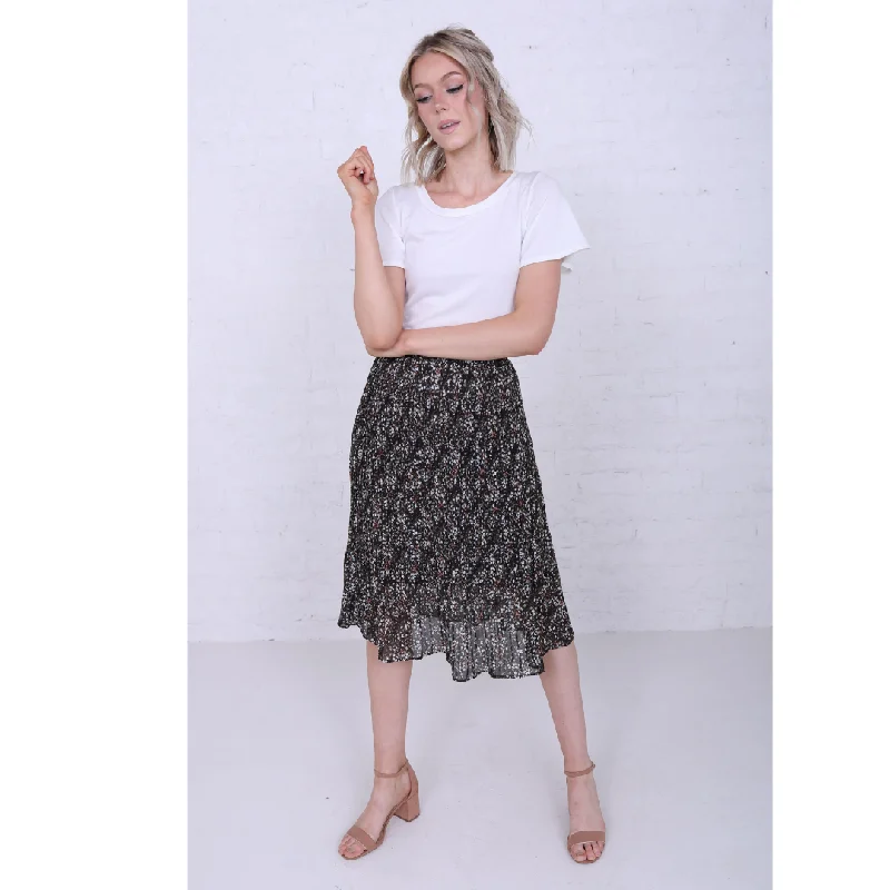 Midi Length Skirt with Pleats