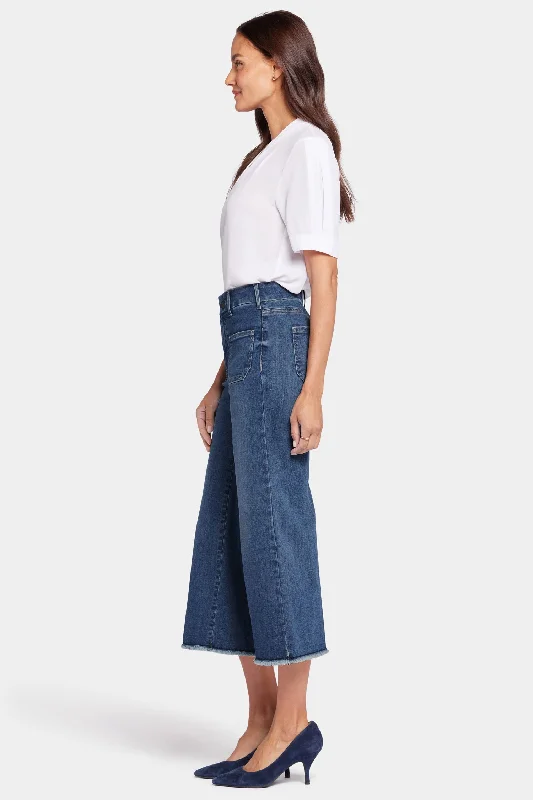 Patchie Wide Leg Capri Jeans - Fanciful