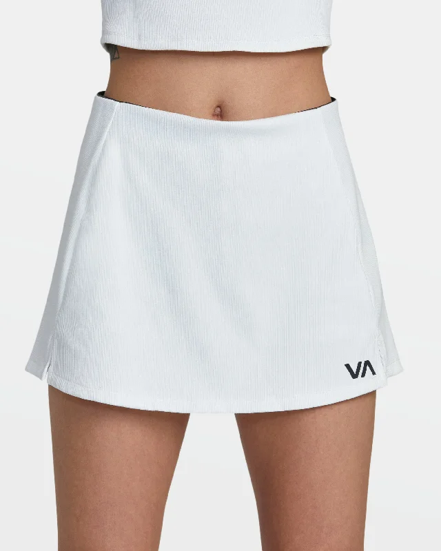 Rib Tennis Mini Skirt - Whisper White