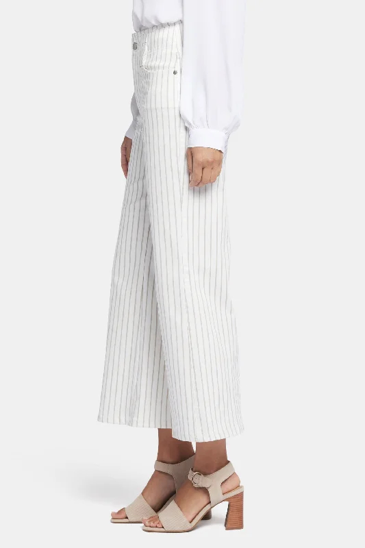 Teresa Wide Leg Ankle Jeans - Beach Cruise Stripe