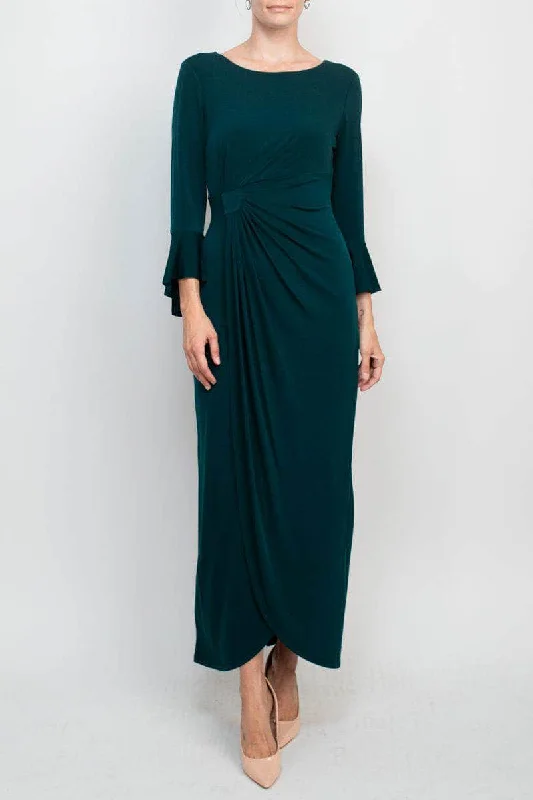 Connected Apparel T1312137M1 - Long Bell Sleeve Wrap Evening Dress Tunics Chic elegant