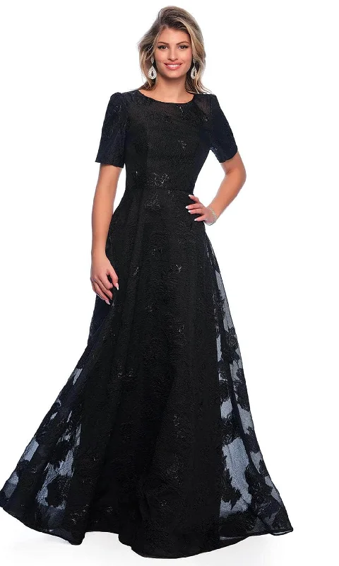 Dave & Johnny 11815 - Short Sleeve A-Line Evening Dress Square Neckline Feminine