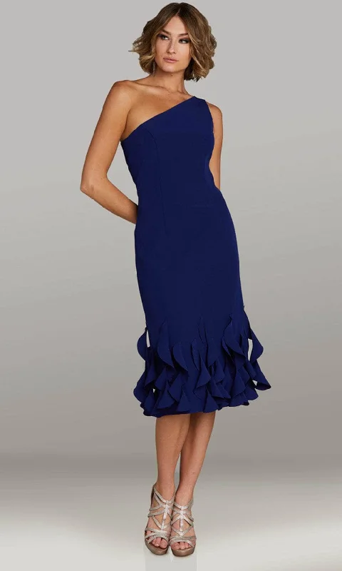 Gia Franco 12425 - One Shoulder Ruffled Hem Evening Dress Tunics Velvet soft