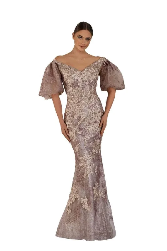 Janique W2409 - Bell Sleeve Embroidered Evening Dress Tunics Vintage classic