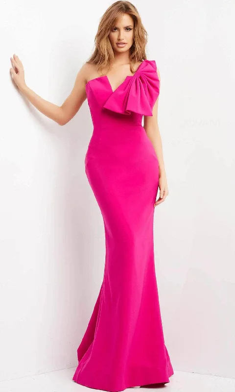 Jovani 07306 - One-Sleeve Fitted Evening Dress Shift Classic Vintage
