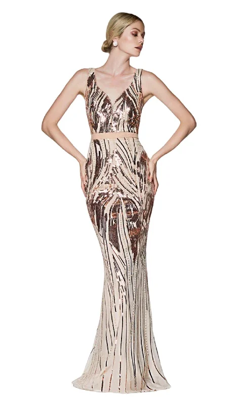 Ladivine CH552 - Sequined with Deep V-Neck Evening Dress Tunics Versatile stylish