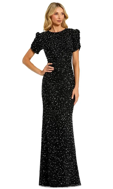 Mac Duggal 24003 - Sequin Short Sleeve Evening Dress empire Waist empire
