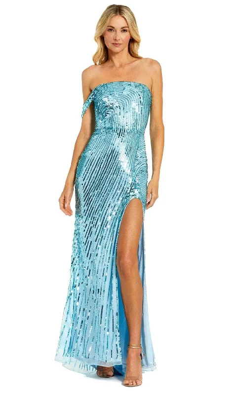 Mac Duggal 6072 - Sequin Mesh Evening Dress Tunics Yoga stretchy