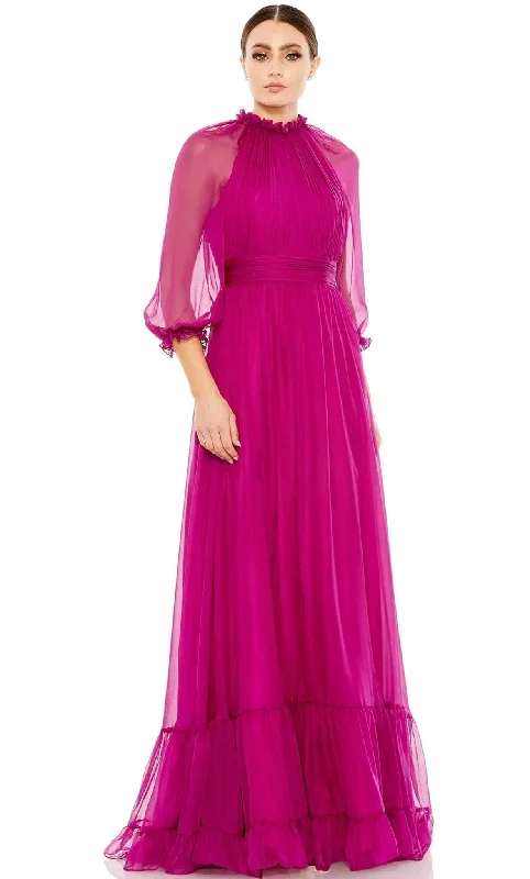 Mac Duggal 68225 - Ruffled High Neck Evening Dress Boatneck Modish Everyday