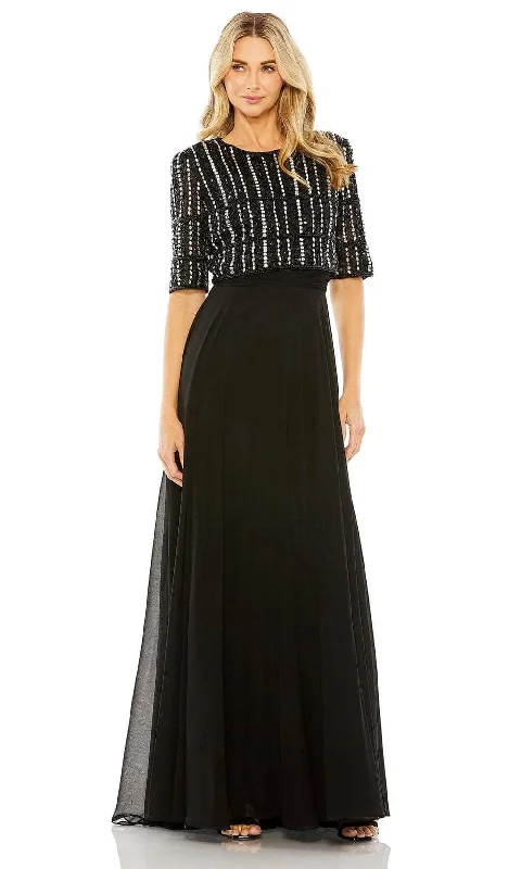 Mac Duggal 9180 - Beaded Evening Dress Boatneck Modish Everyday