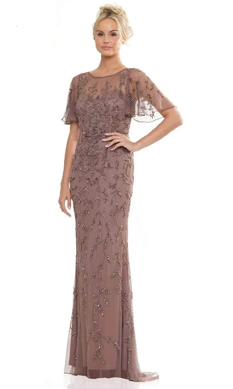 Marsoni by Colors MV1281 - Flutter Sleeve Evening Dress Tunics Prom sequined