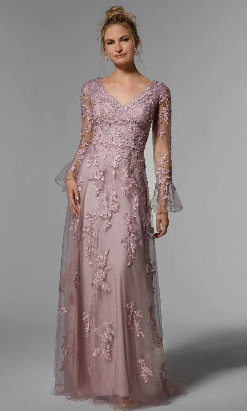 MGNY By Mori Lee 72929 - Illusion Bell Sleeve Evening Dress Tunics Trendy modern