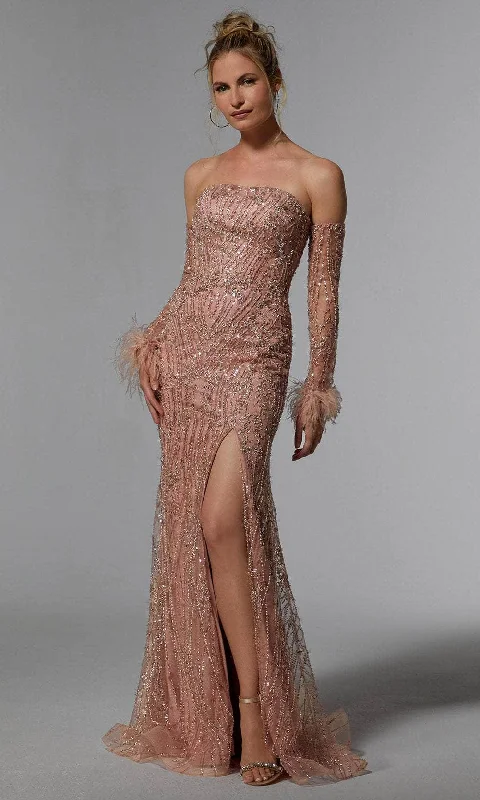 MGNY by Mori Lee 72934 - Beaded High Slit Evening Dress Tunics Summer linen