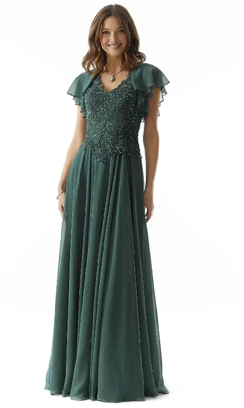 MGNY by Mori Lee 73016 - Flutter Sleeve Beaded Evening Dress Tunics Print Colorful
