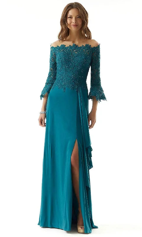 MGNY by Mori Lee 73028 - Bell Sleeve Lace Evening Dress Tunics Denim casual