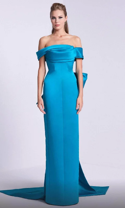 MNM Couture N0589 - Draped Bow Evening Dress Tunics Modern contemporary