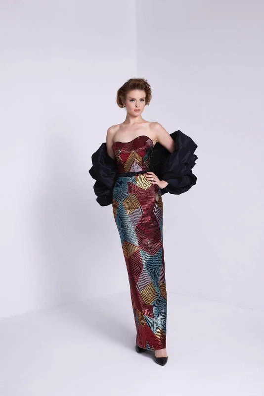 MNM Couture N0590 - Sweetheart Sheath Evening Dress High-Low Hemline Casual