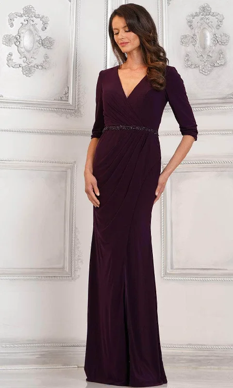 Rina di Montella RD3109 - Ruched V-Neck Evening Dress Tunics Leisure comfortable