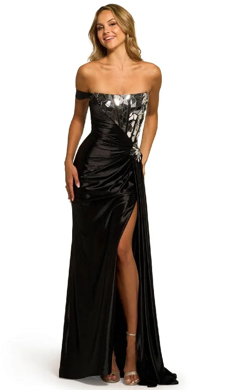 Sherri Hill 55535 - Cut Glass Bodice Evening Dress Cowl Neckline Elegant