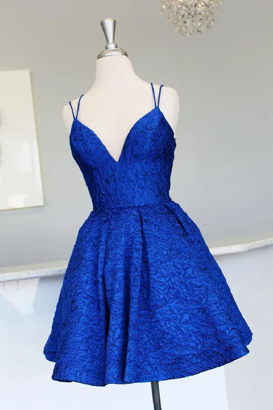 Straps Royal Blue A-Line Short Party Dress Tunics Hiking breathable