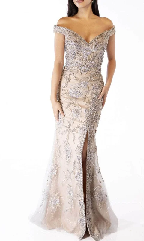Terani Couture 232E1206 - Off-Shoulder Sparkly Embroidered Evening Dress Tunics Spring floral Terani Couture 232E1206 - Off-Shoulder Sparkly Embroidered Evening Dress Tunics Spring floral