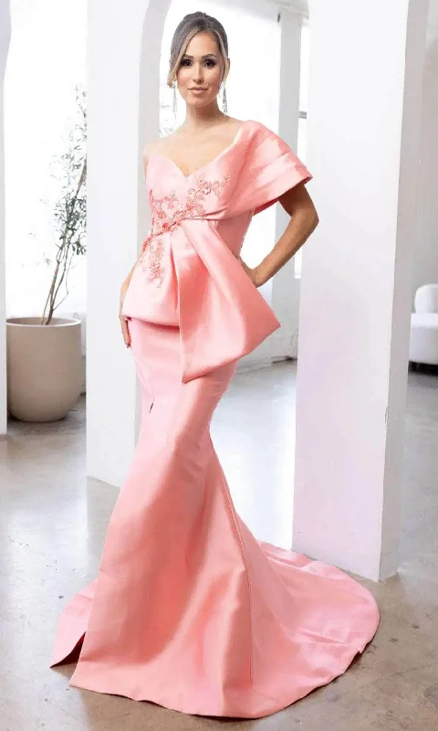 Terani Couture 241E2468 - Applique bow Evening Dress Tunics Review highly