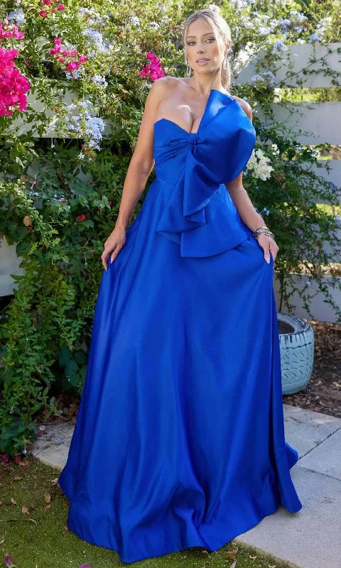 Terani Couture 241P2067 - Bow Ornate A-Line Evening Dress Tunics Essential wardrobe