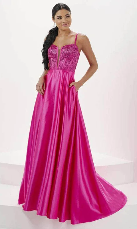 Tiffany Designs 16101 - Beaded V-Back Jersey Evening Dress Tunics Velvet soft