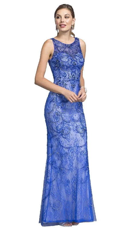 Trevi Collection - Embellished Bateau Neck Sheath Evening Dress Tunics Stylish modern Trevi Collection - Embellished Bateau Neck Sheath Evening Dress Tunics Stylish modern