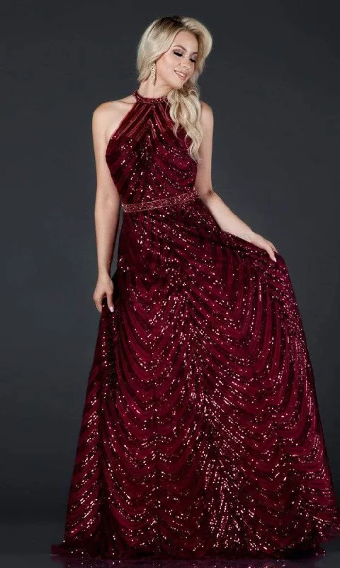 Trevi Collection - L2377 Halter A-Line Evening Dress Tunics Favorite customer