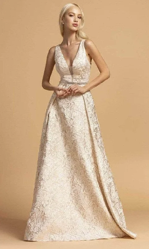 Trevi Collection - V-Neck Floral Lace Evening Dress D310 - 1 pc Rosegold In Size S Available Tunics Business professional Trevi Collection - V-Neck Floral Lace Evening Dress D310 - 1 pc Rosegold In Size S Available Tunics Business professional